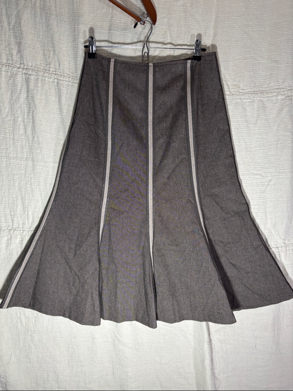 SPANNER Wild Thing Skirt Mocha Putty Panel A-Line Skirt with Contrast Trim NWT - Picture 6 of 9